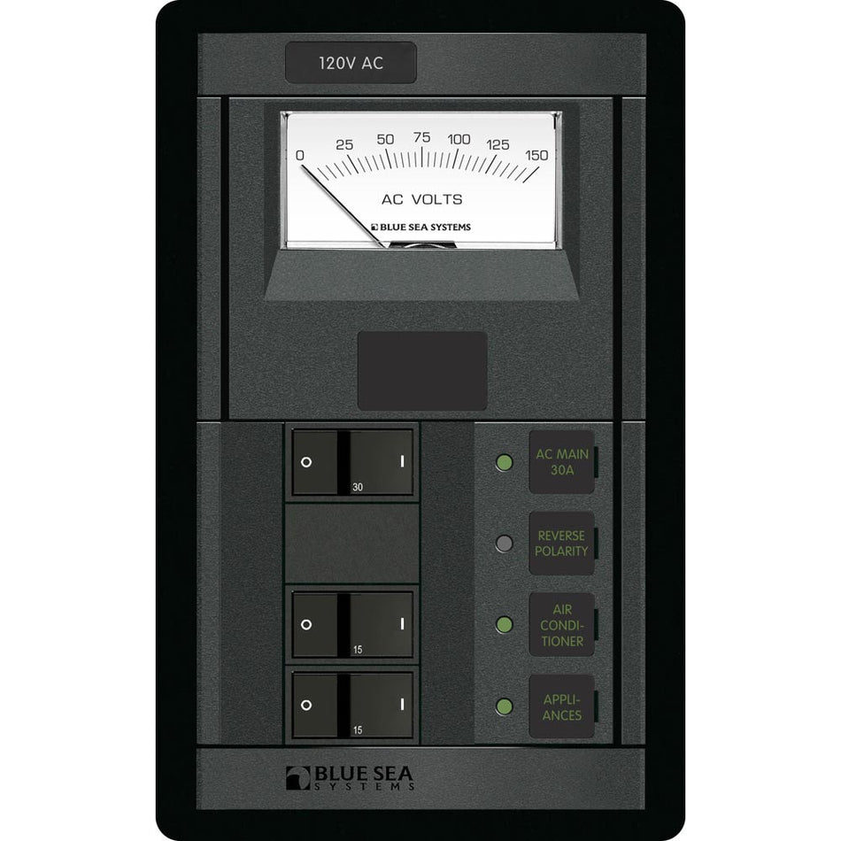 Blue Sea 1206 120V AC Main + 2 Positions w/AC Voltmeter - Get Tight Gear