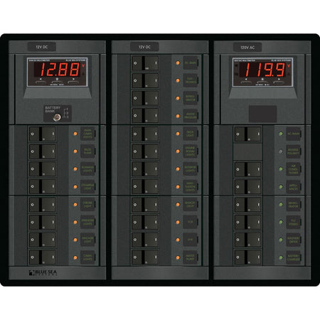Blue Sea 1218 12V DC Main + 19 Positions / 120V AC Main + 6 Positions - Get Tight Gear