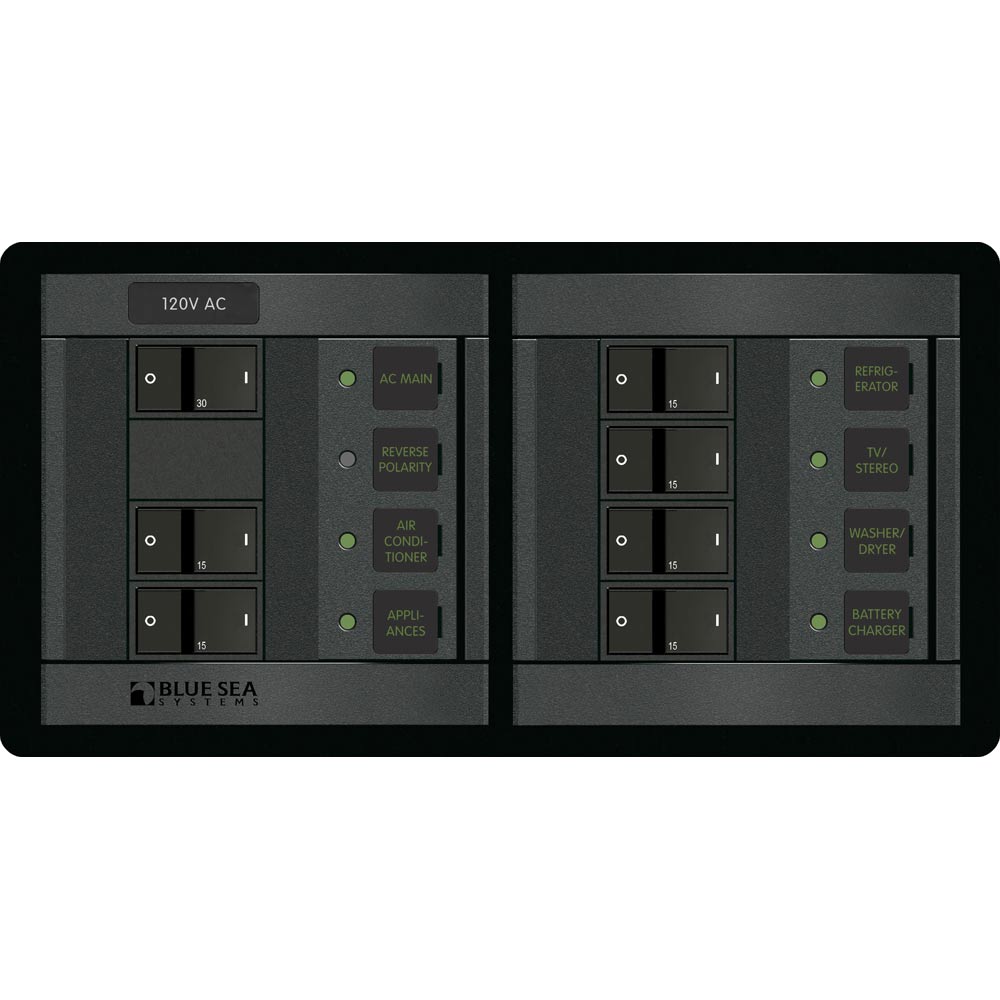 Blue Sea 1230 120V AC Main + 6 Positions - Horizontal - Get Tight Gear