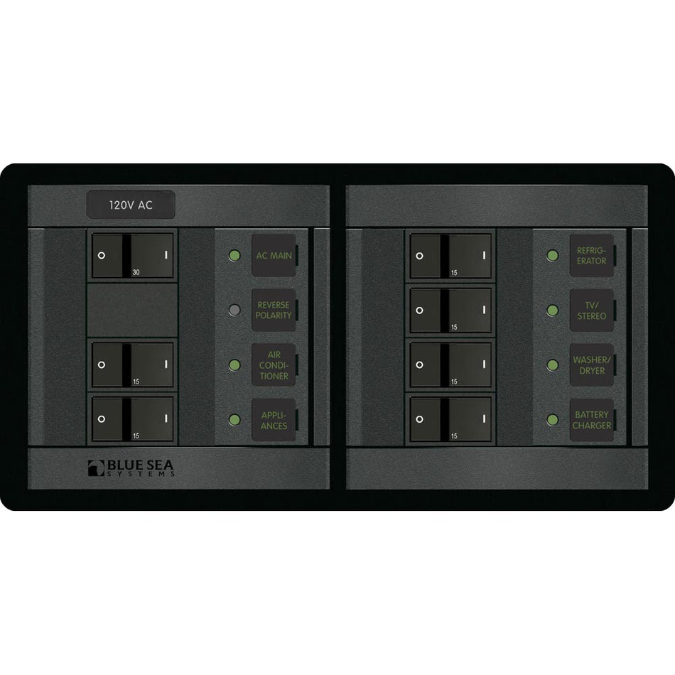 Blue Sea 1230 120V AC Main + 6 Positions - Horizontal - Get Tight Gear