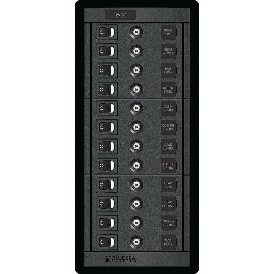 Blue Sea 1461 12 Position Circuit Breaker Panel - 12V - 120A - Get Tight Gear