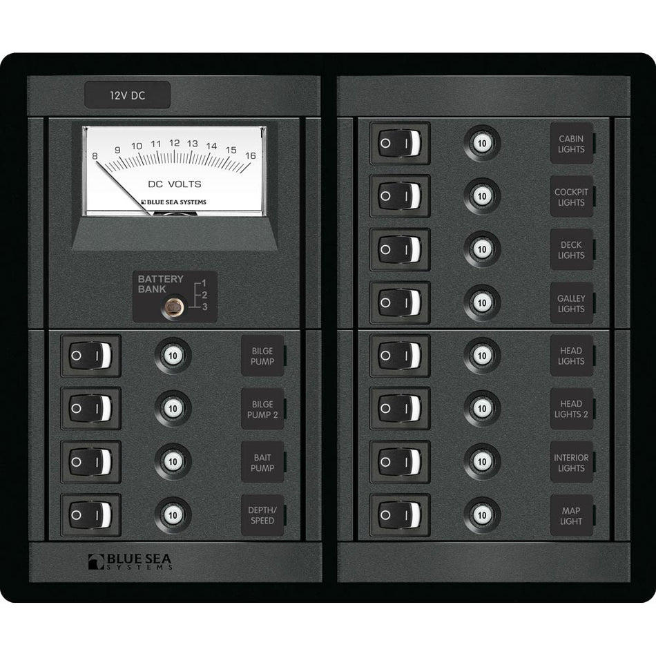 Blue Sea 1464 12 Position Switch CLB + Meter Square - Get Tight Gear