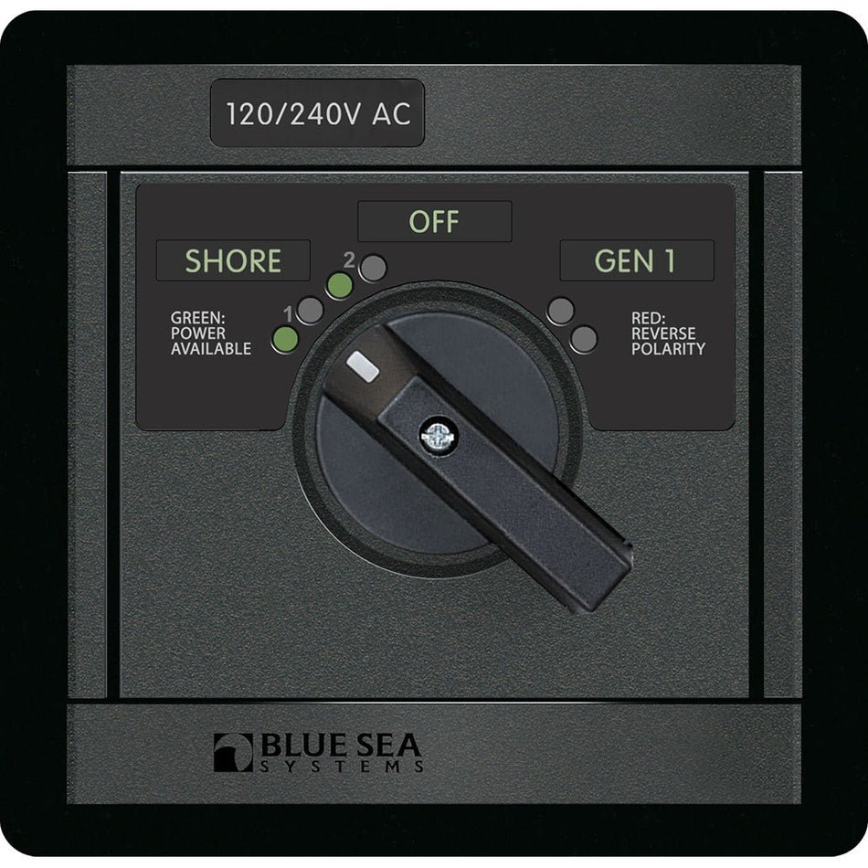 Blue Sea 1480 10/240V AC Rotary 65A OFF + 2 Sources 2x120V/1x240V - Get Tight Gear