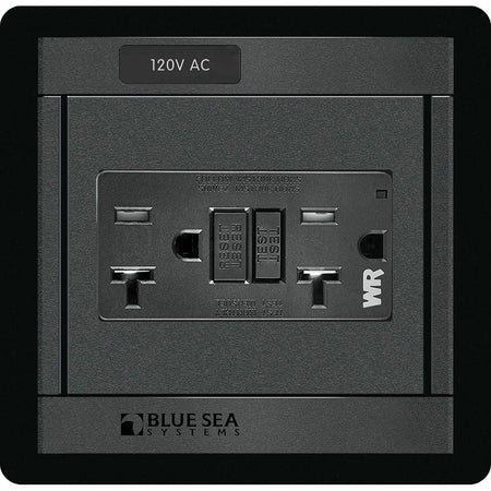 Blue Sea 1499 - 360 Panel - 120V AC GFCI Dual Outlet - Get Tight Gear