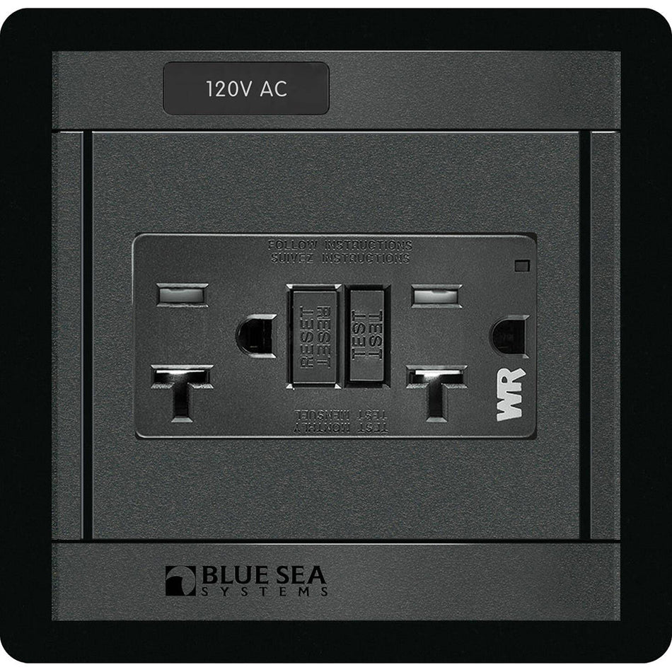 Blue Sea 1499 - 360 Panel - 120V AC GFCI Dual Outlet - Get Tight Gear