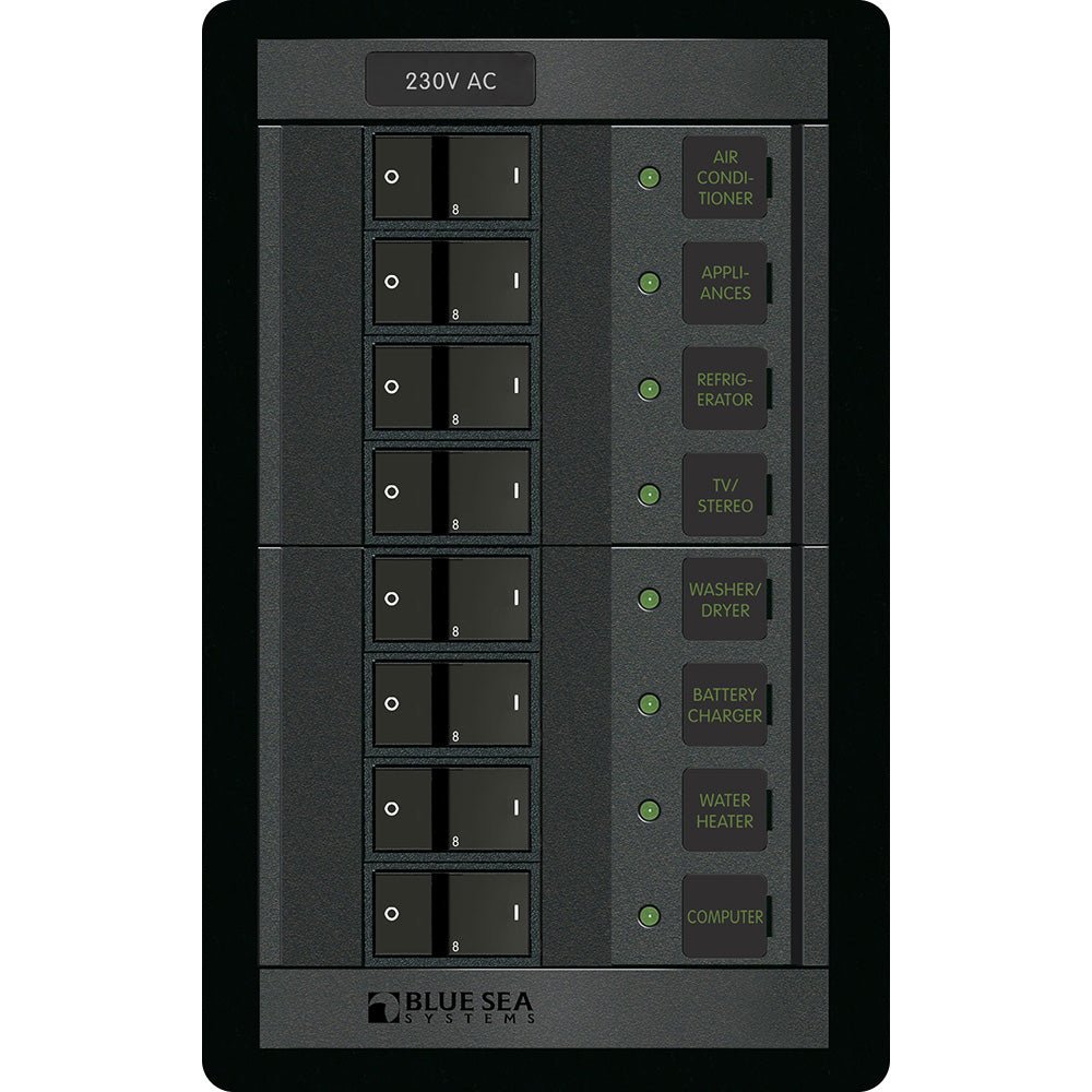 Blue Sea 230 Volt AC 8 Position 360 Panel - Get Tight Gear