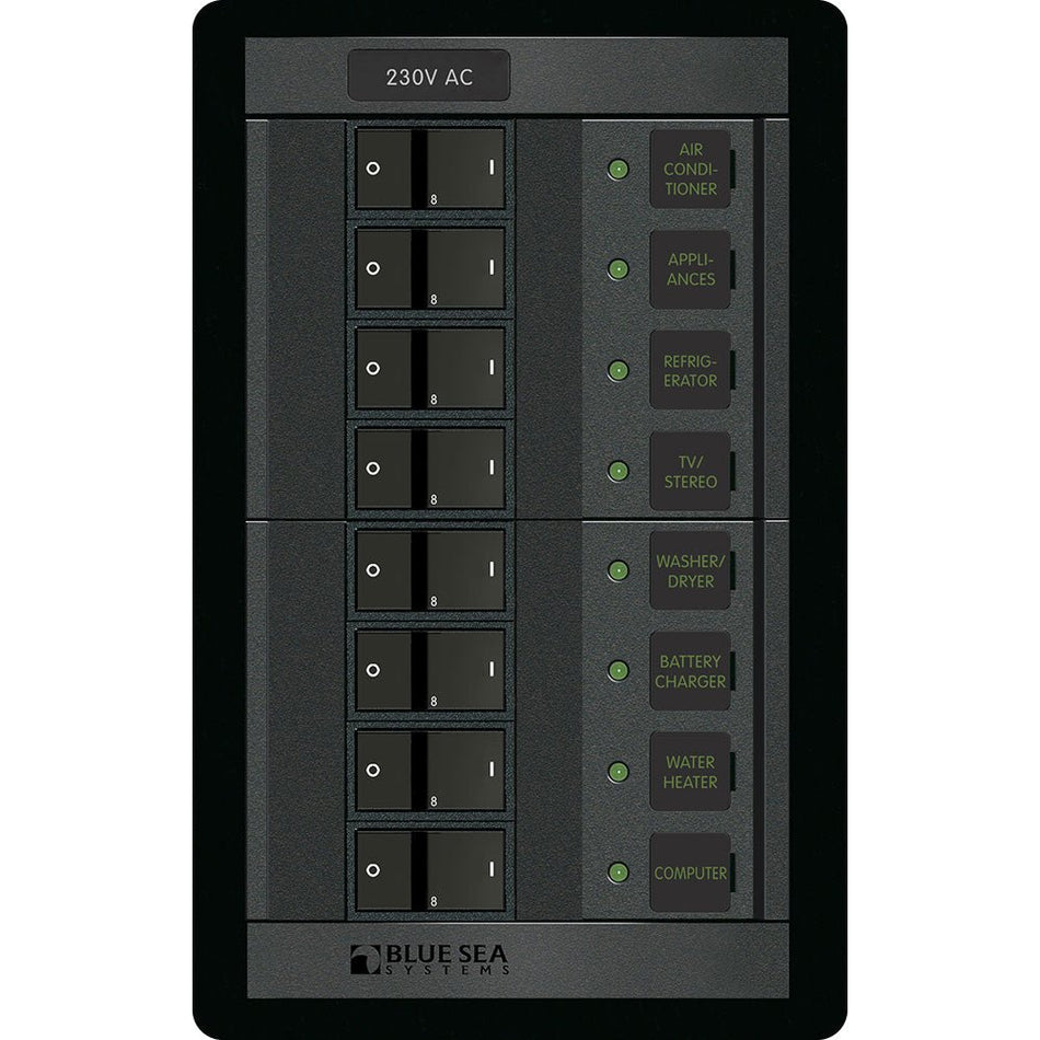 Blue Sea 230 Volt AC 8 Position 360 Panel - Get Tight Gear