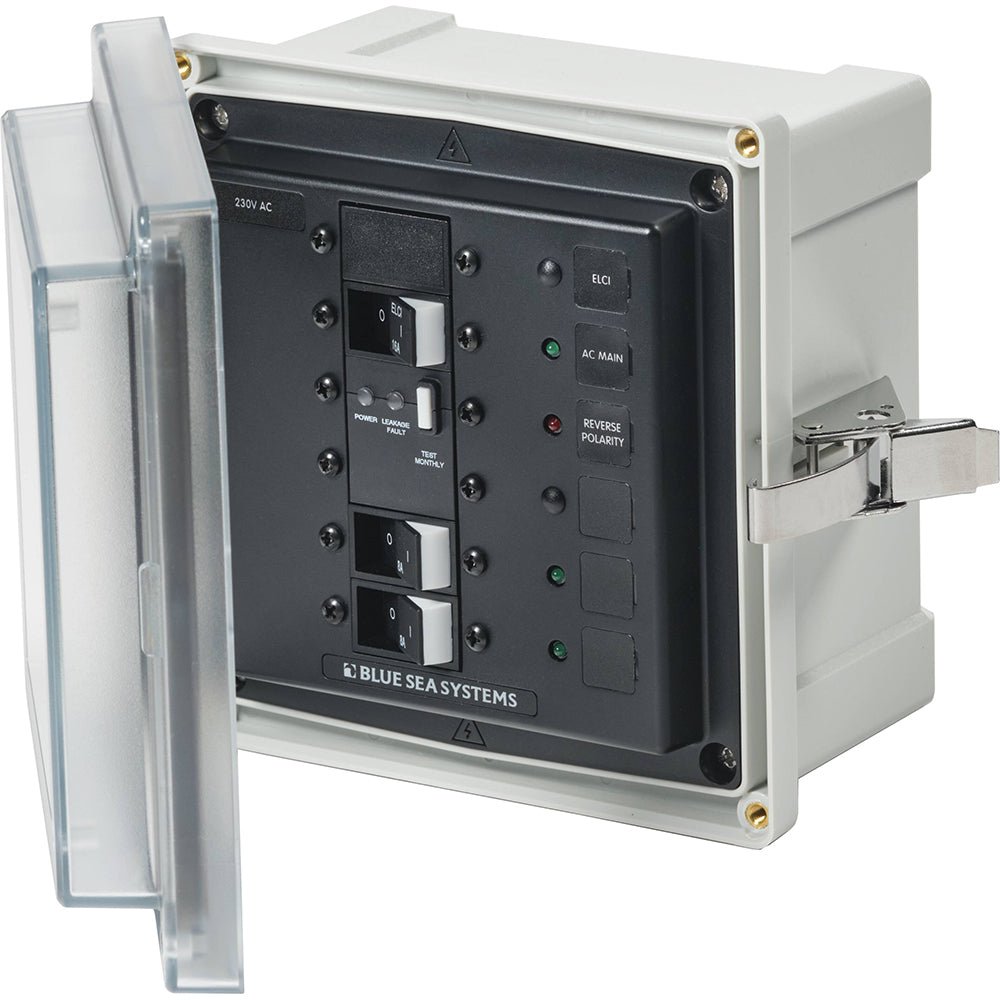 Blue Sea 3122 - SMS Panel Enclosure w/ELCI (16A) & 2 Branch (8A) - 230V AC - Get Tight Gear