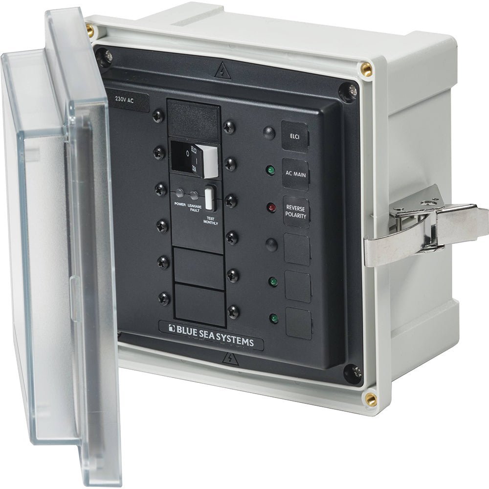 Blue Sea 3123 - SMS Panel Enclosure w/ELCI (32A) & 3 Blanks - 230V AC - Get Tight Gear