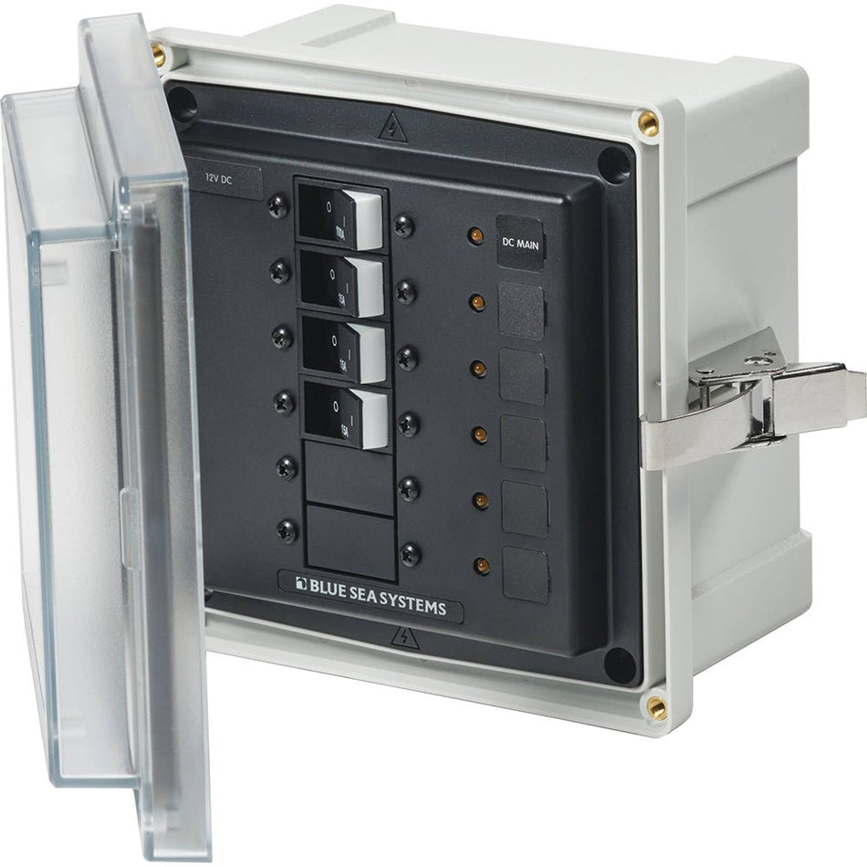 Blue Sea 3133 - SMS Panel Enclosure w/Main & 3 Branch (12/24V) - 12/24V DC - Get Tight Gear