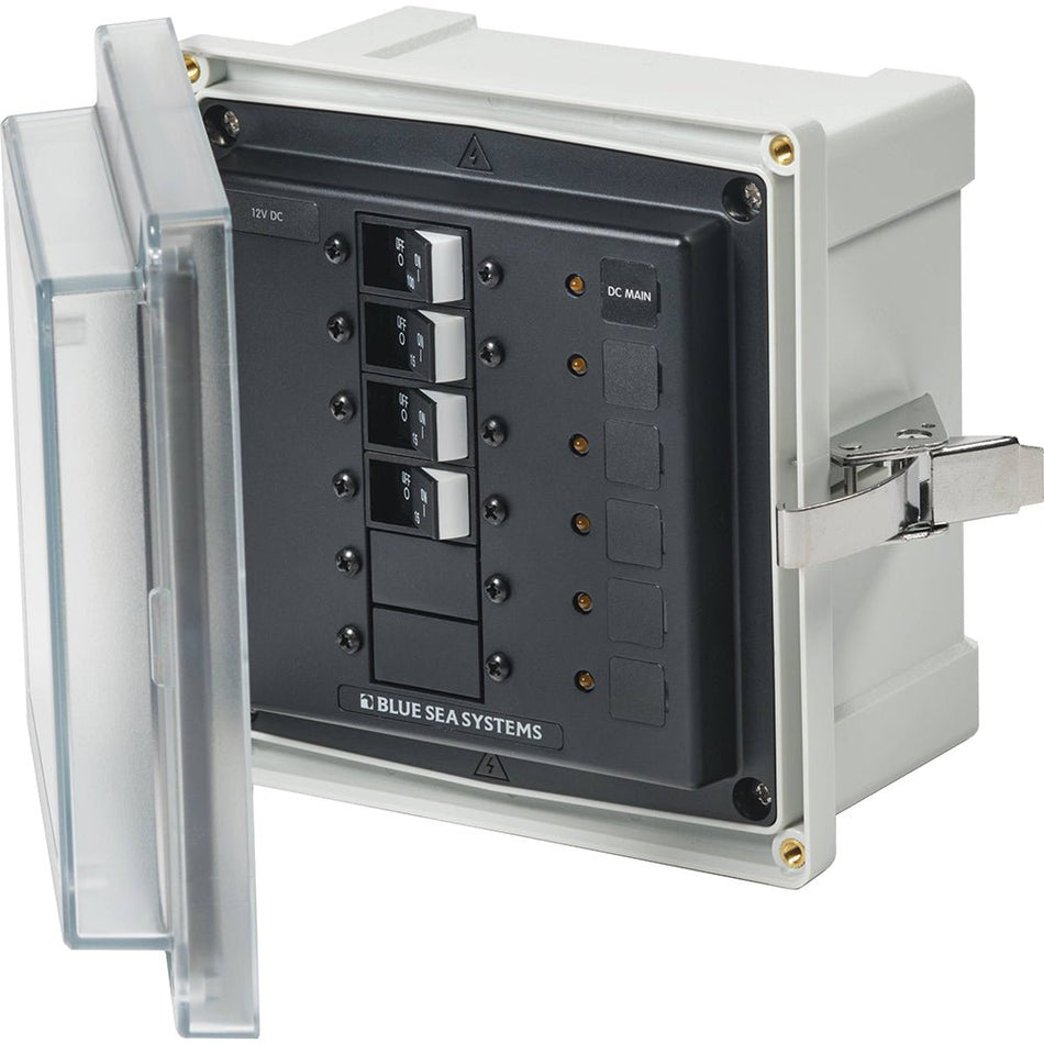 Blue Sea 3135 - SMS Panel Enclosure w/UL Main & 3 Branch (12/24V) - 12/24V DC - Get Tight Gear