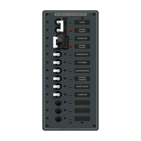 Blue Sea 3566 AC Toggle Source Selector (230V) - 2 Sources + 9 Positions - Get Tight Gear