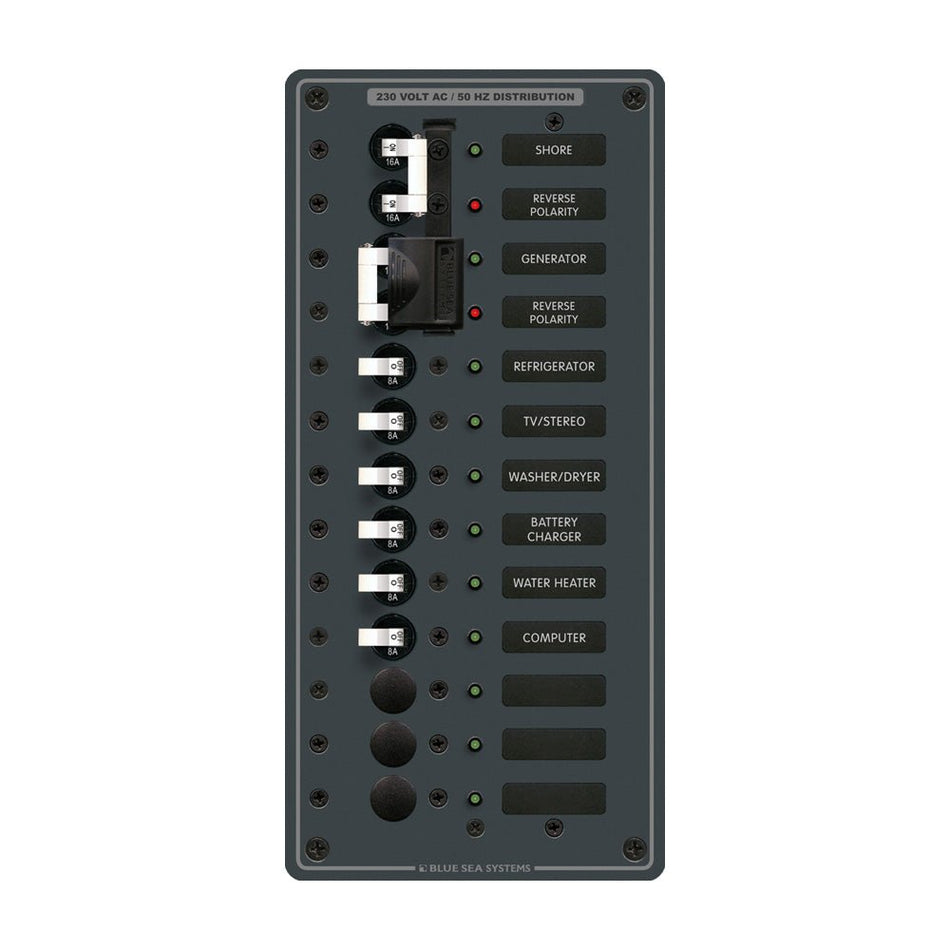 Blue Sea 3566 AC Toggle Source Selector (230V) - 2 Sources + 9 Positions - Get Tight Gear