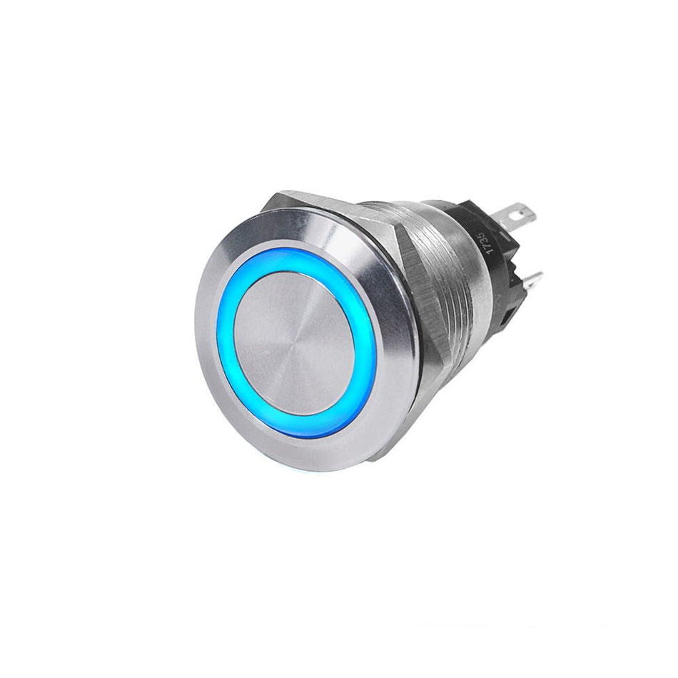 Blue Sea 4160 SS Push Button Switch - Off - On - Blue - 10A - Get Tight Gear