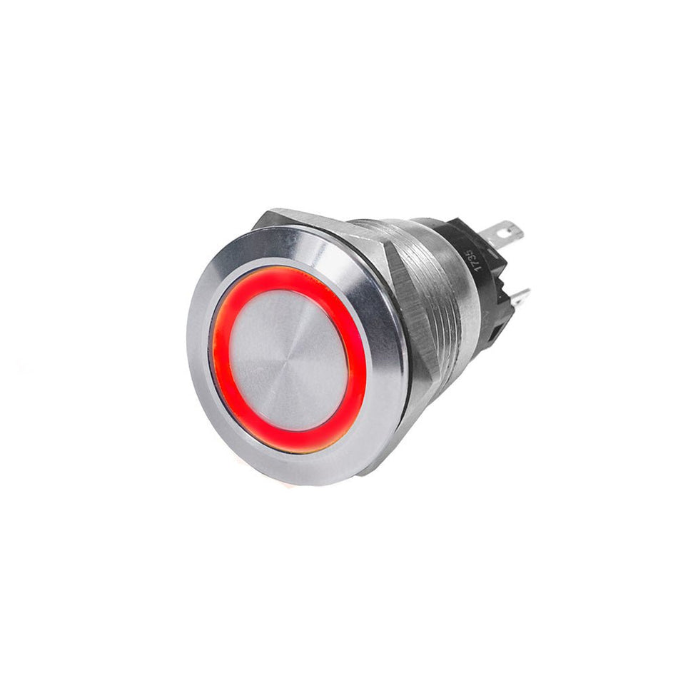 Blue Sea 4163 SS Push Button Switch - Off - (On) - Red - 10A - Get Tight Gear