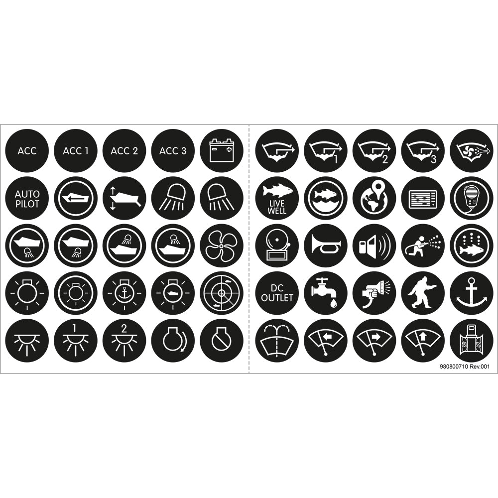 Blue Sea 4230 Push Button Switch Label Kit - Get Tight Gear