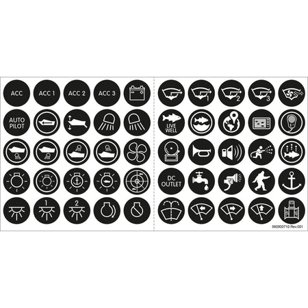 Blue Sea 4230 Push Button Switch Label Kit - Get Tight Gear