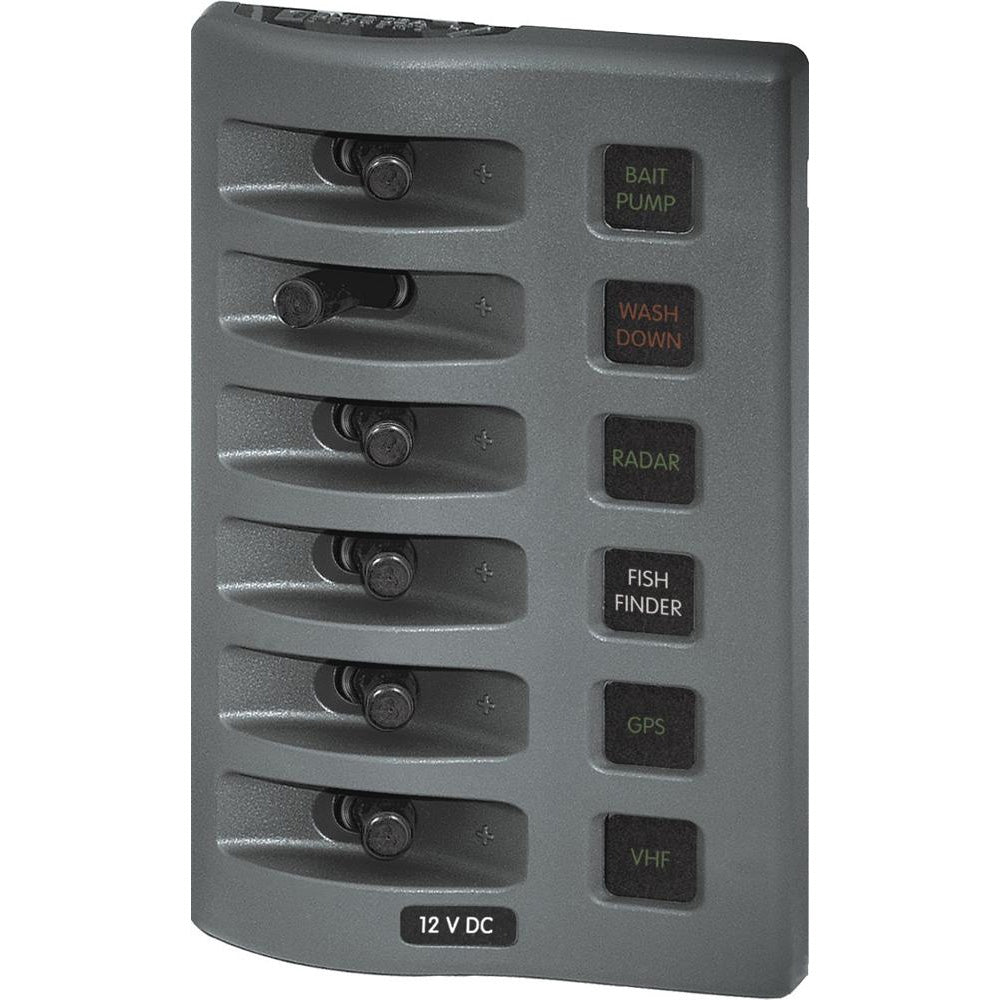 Blue Sea 4306 WeatherDeck Water Resistant Fuse Panel - 6 Position - Grey - Get Tight Gear
