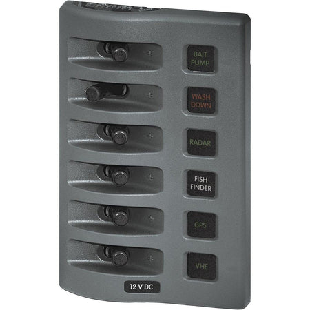 Blue Sea 4306 WeatherDeck Water Resistant Fuse Panel - 6 Position - Grey - Get Tight Gear