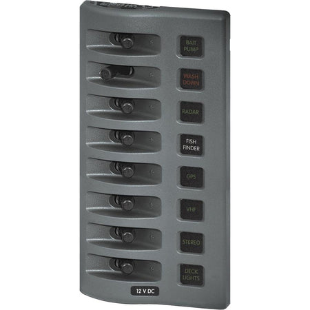 Blue Sea 4308 WeatherDeck Water Resistant Fuse Panel - 8 Position - Grey - Get Tight Gear