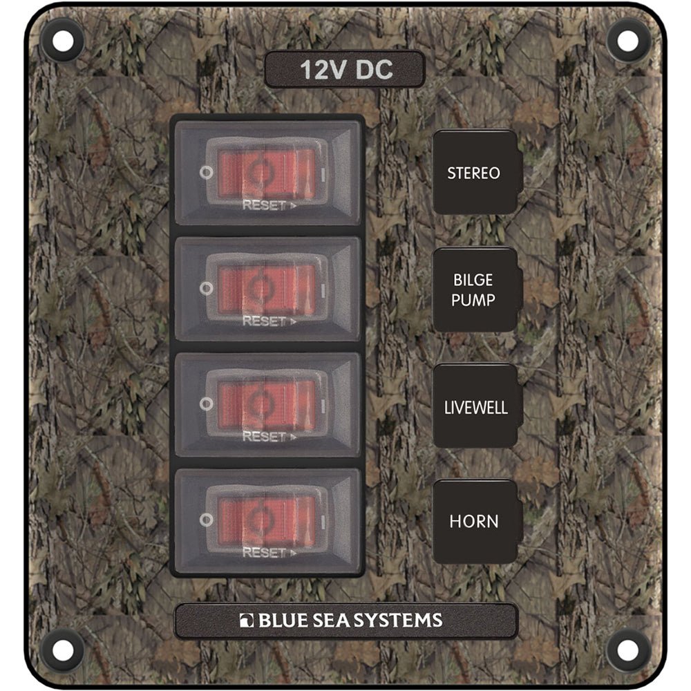 Blue Sea 4323 Circuit Breaker Switch Panel 4 Position - Camo - Get Tight Gear