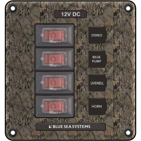 Blue Sea 4323 Circuit Breaker Switch Panel 4 Position - Camo - Get Tight Gear