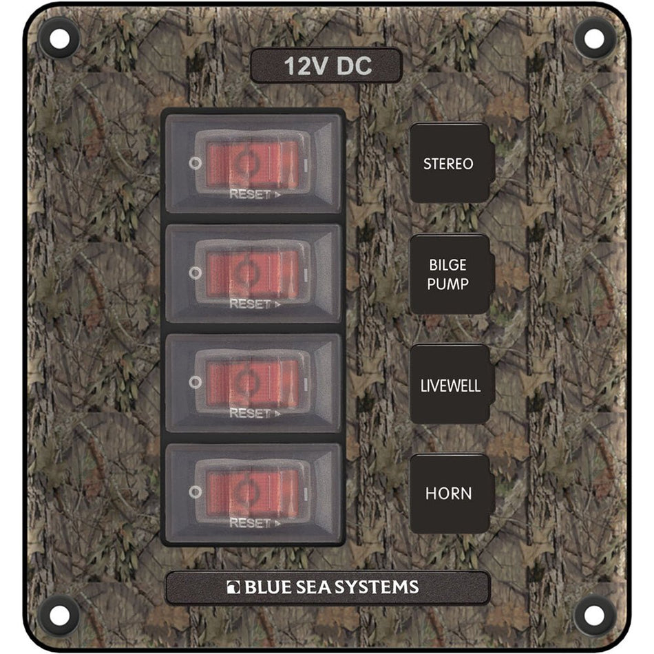 Blue Sea 4323 Circuit Breaker Switch Panel 4 Position - Camo - Get Tight Gear