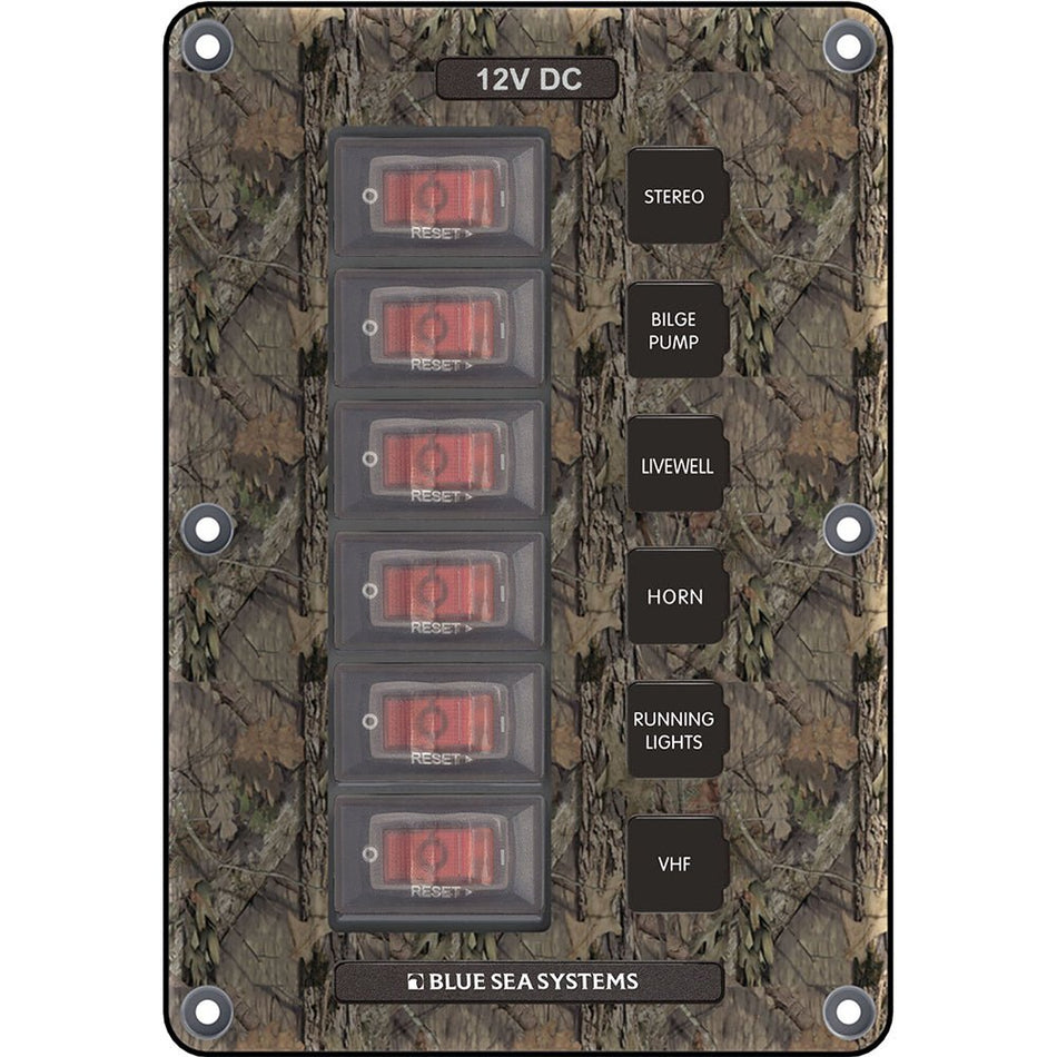 Blue Sea 4325 Circuit Breaker Switch Panel 6 Position - Camo - Get Tight Gear