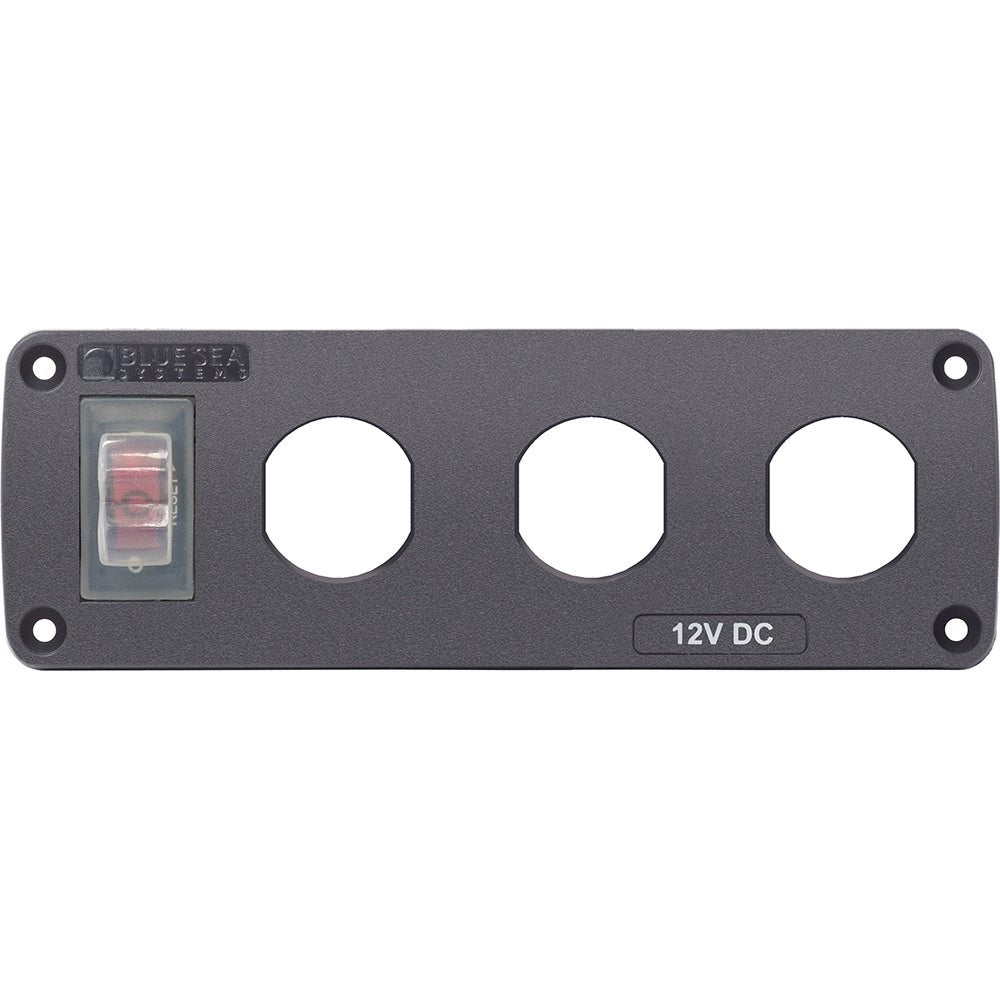 Blue Sea 4367 Water Resistant USB Accessory Panel - 15A Circuit Breaker, 3x Blank Apertures - Get Tight Gear