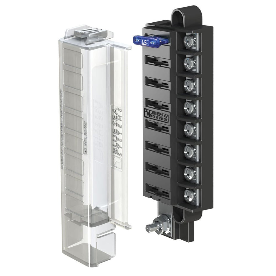 Blue Sea 5046 ST Blade Compact Fuse Blocks - 8 Circuits w/Cover - Get Tight Gear