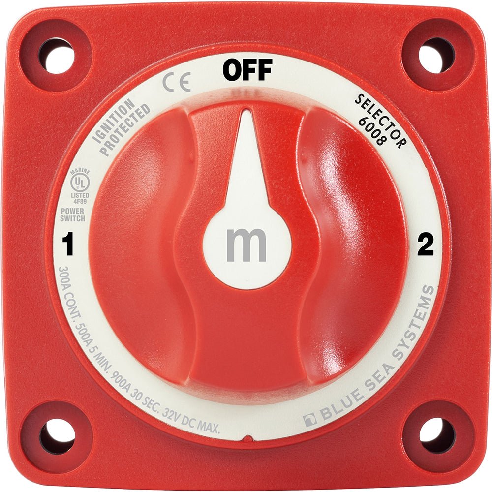 Blue Sea 6008 M - Series Battery Switch 3 Position - Red - Get Tight Gear