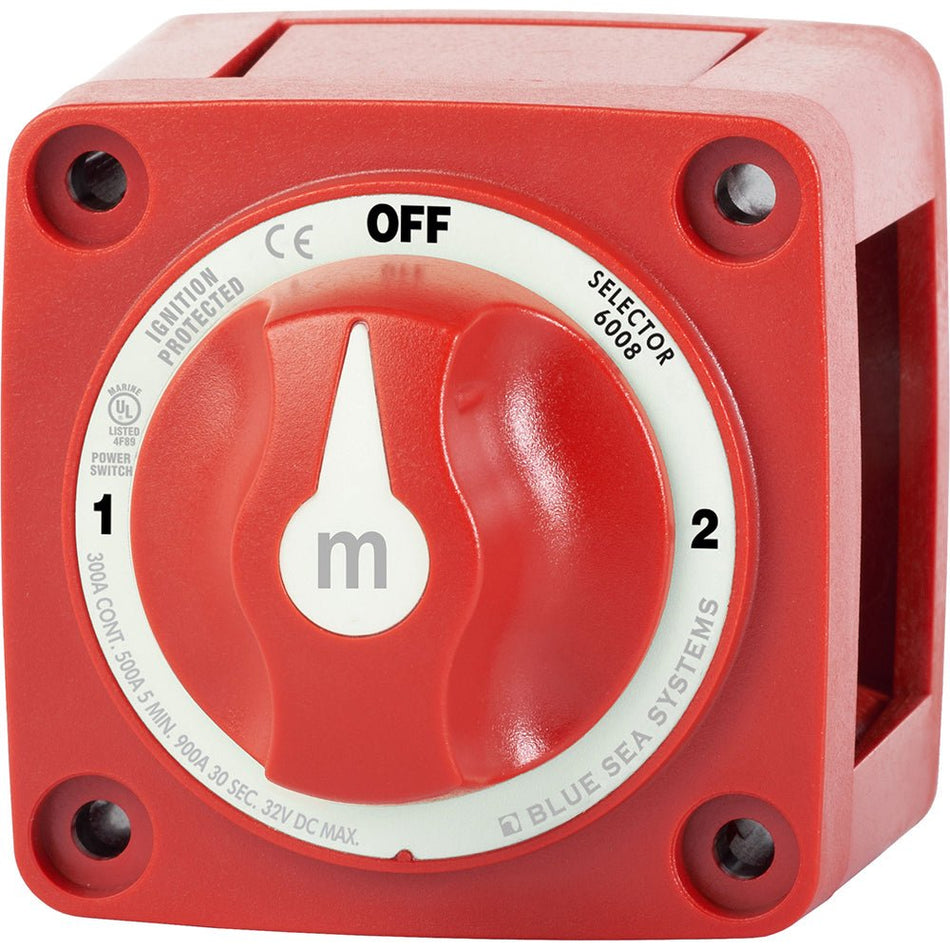 Blue Sea 6008 M - Series Battery Switch 3 Position - Red - Get Tight Gear