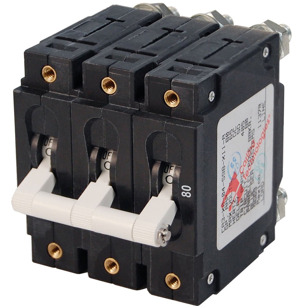 Blue Sea 7289 C - Series Triple Pole Circuit Breaker - 80A - Get Tight Gear