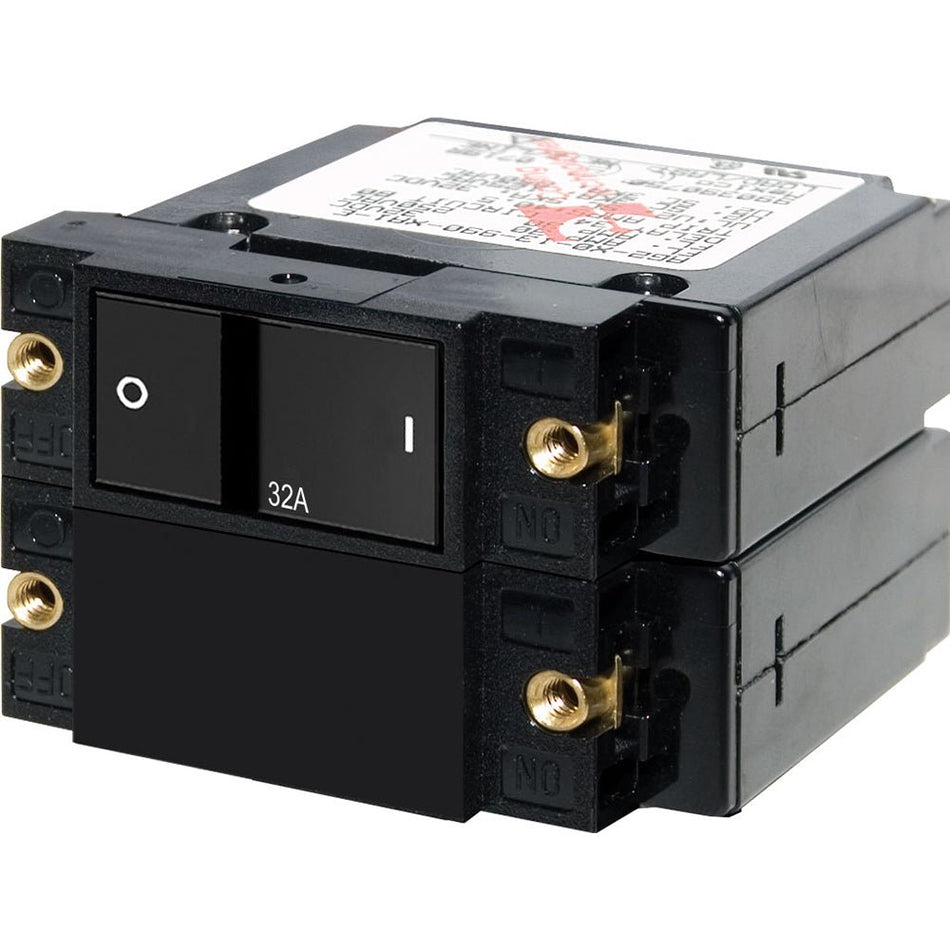 Blue Sea 7415 A - Series Flat Rocker Circuit Breaker - Double Pole - 32A - Get Tight Gear