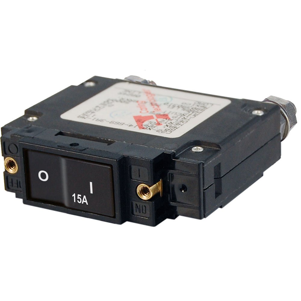 Blue Sea 7542 C - Series Flat Rocker Circuit Breaker - Single Pole - 15A - Get Tight Gear