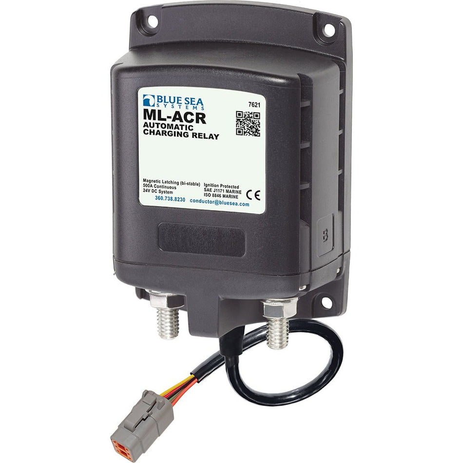 Blue Sea 7621100 ML ACR Charging Relay 24V 500A w/Deutsch Connector - Get Tight Gear