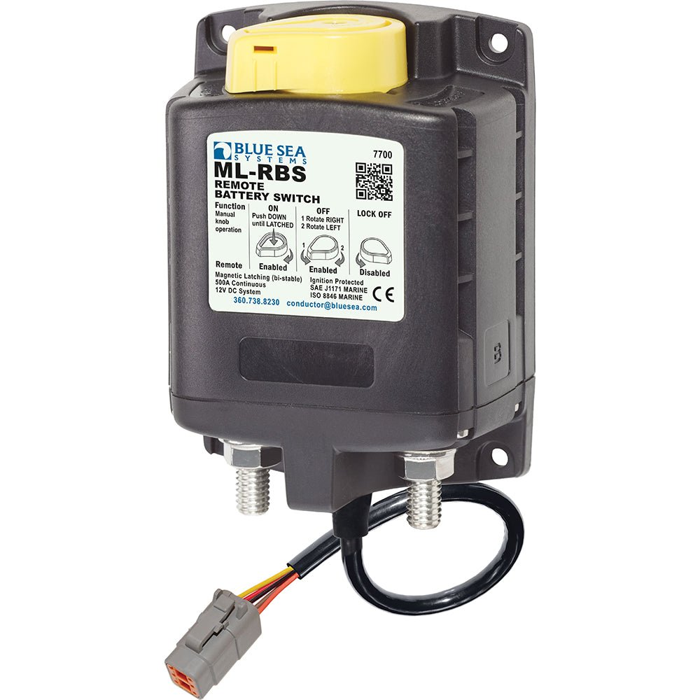 Blue Sea 7700100 ML Solenoid 12V 500A w/Manual Control & Deutsch Connector - Get Tight Gear