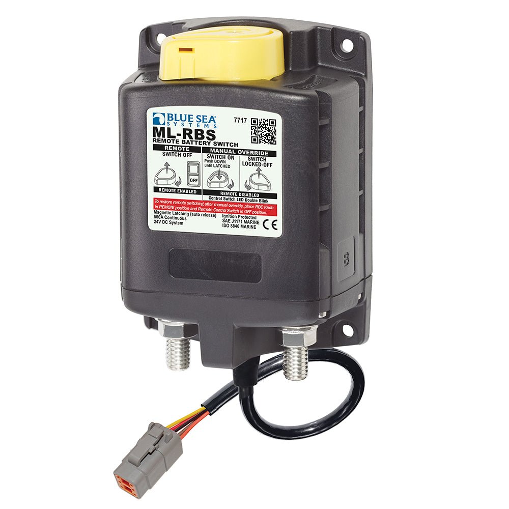 Blue Sea 7717100 ML - RBS Remote Battery Switch with Manual Control Auto Release & Deutsch Connector - 24V - Get Tight Gear