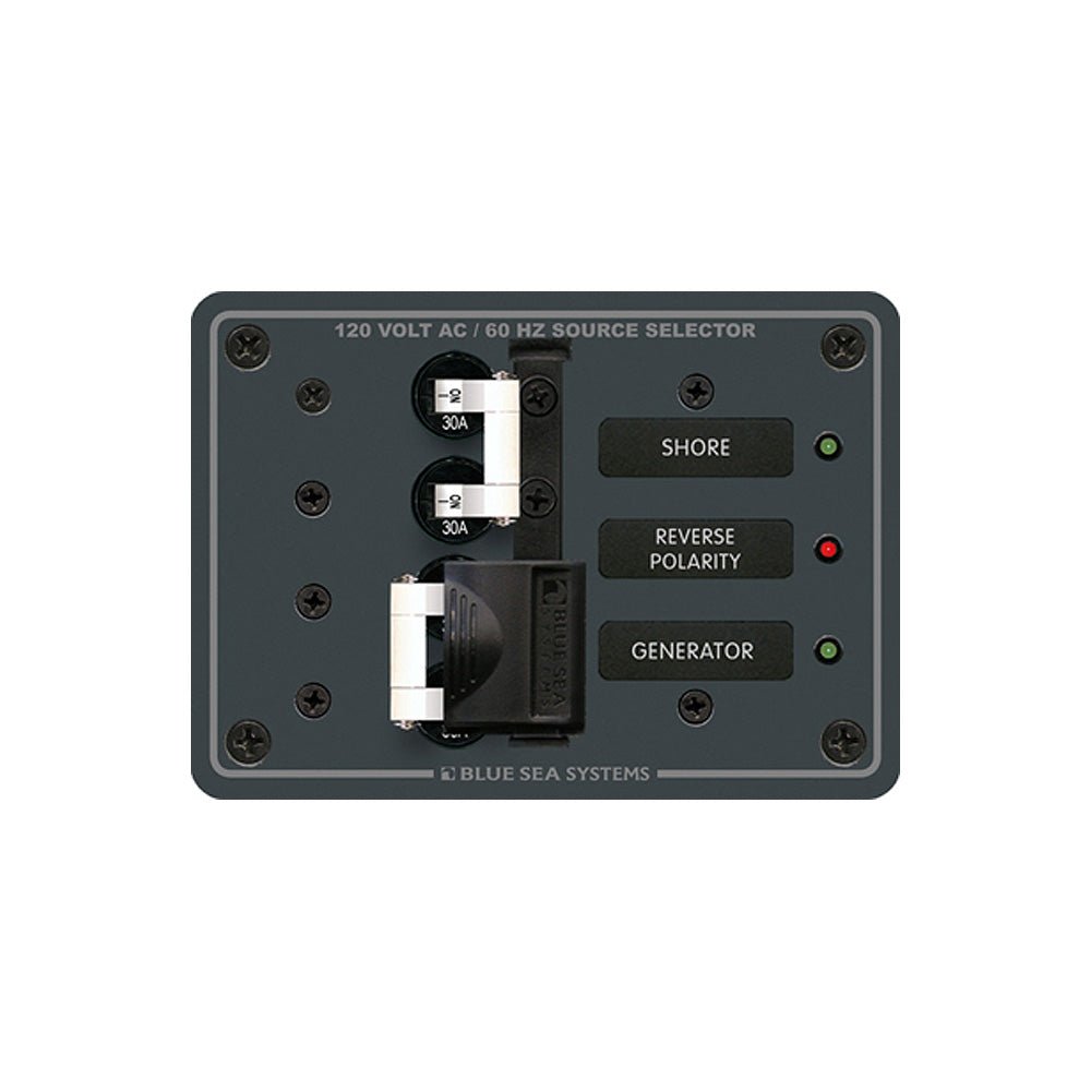 Blue Sea 8032 AC Toggle Source Selector 120V AC - 30AMP - White Switches - Get Tight Gear