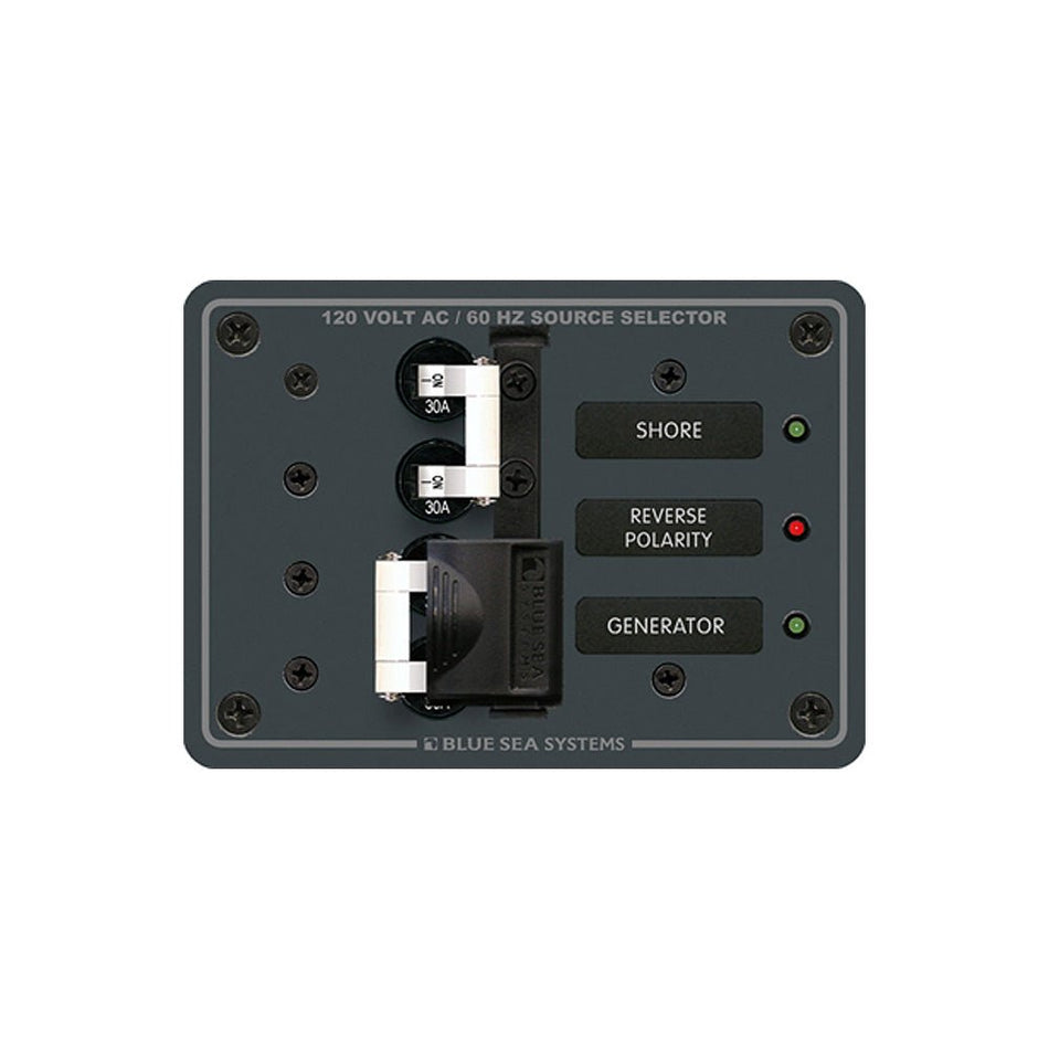 Blue Sea 8032 AC Toggle Source Selector 120V AC - 30AMP - White Switches - Get Tight Gear
