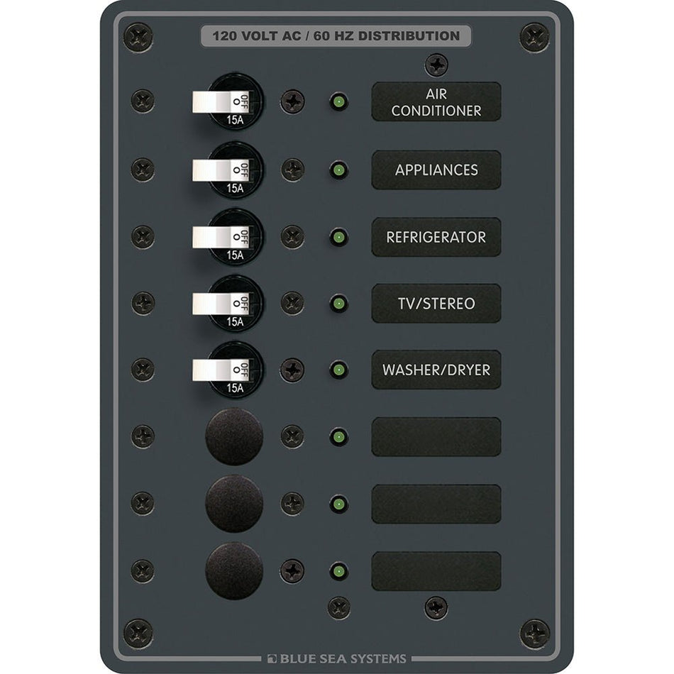 Blue Sea 8059 AC 8 Position Toggle Circuit Breaker Panel - Get Tight Gear