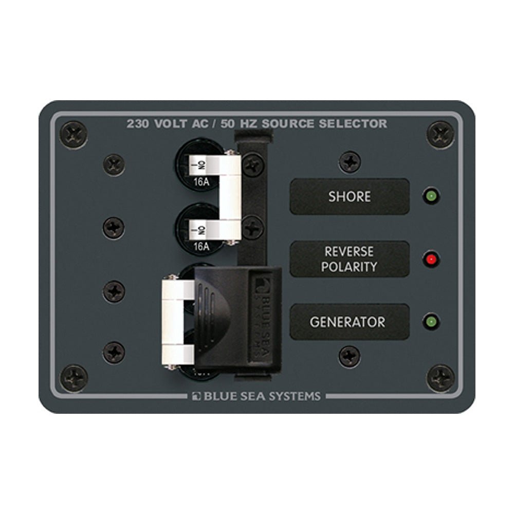 Blue Sea 8132 AC Toggle Source Selector (230V) - 2 Sources - Get Tight Gear