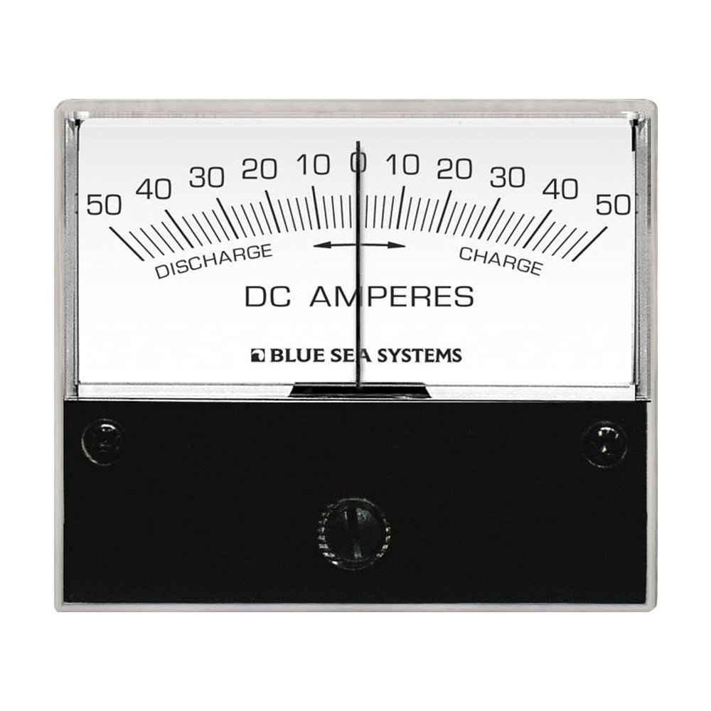 Blue Sea 8252 DC Zero Center Analog Ammeter - 2 - 3/4" Face, 50 - 0 - 50 Amperes DC - Get Tight Gear