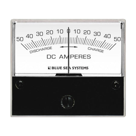 Blue Sea 8252 DC Zero Center Analog Ammeter - 2 - 3/4" Face, 50 - 0 - 50 Amperes DC - Get Tight Gear