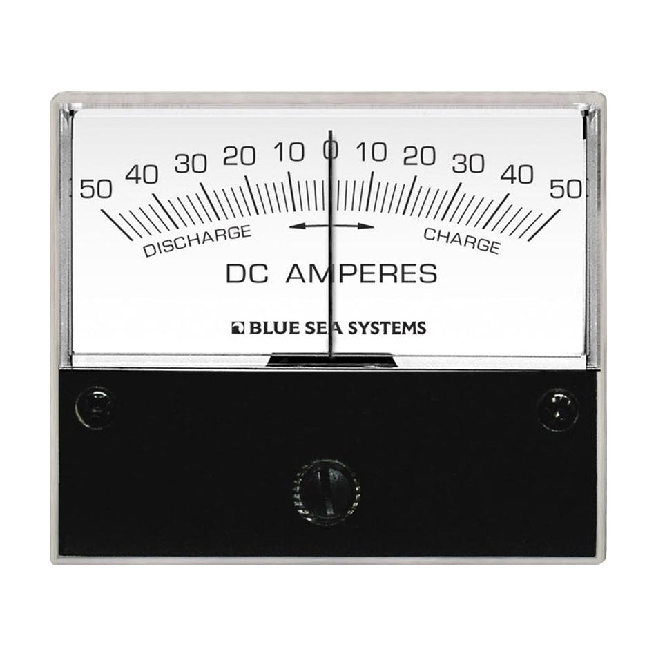 Blue Sea 8252 DC Zero Center Analog Ammeter - 2 - 3/4" Face, 50 - 0 - 50 Amperes DC - Get Tight Gear