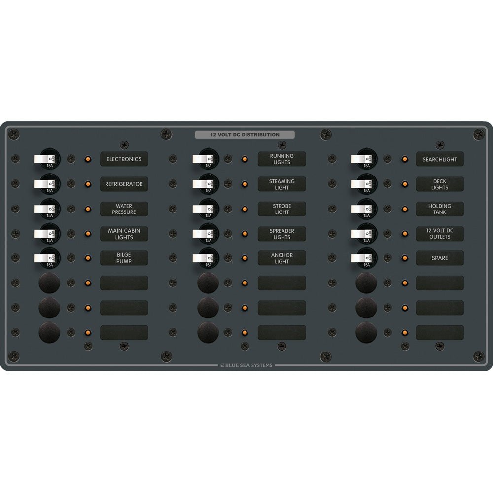 Blue Sea 8264 Traditional Metal DC Panel - 24 Positions - Get Tight Gear