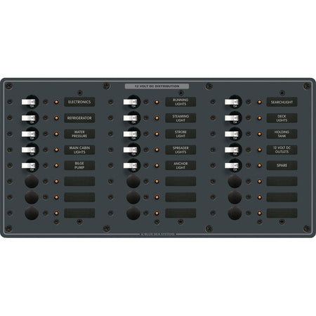 Blue Sea 8264 Traditional Metal DC Panel - 24 Positions - Get Tight Gear
