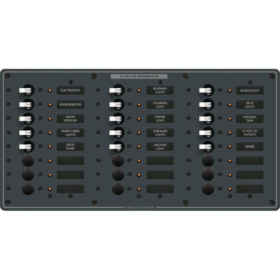 Blue Sea 8264 Traditional Metal DC Panel - 24 Positions - Get Tight Gear