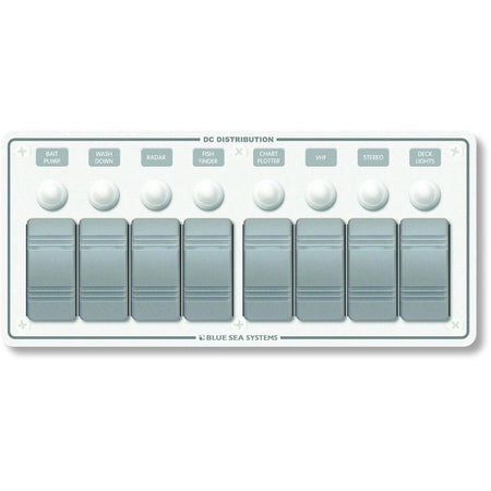 Blue Sea 8271 Water Resistant Panel - 8 Position - White - Horizontal Mount - Get Tight Gear