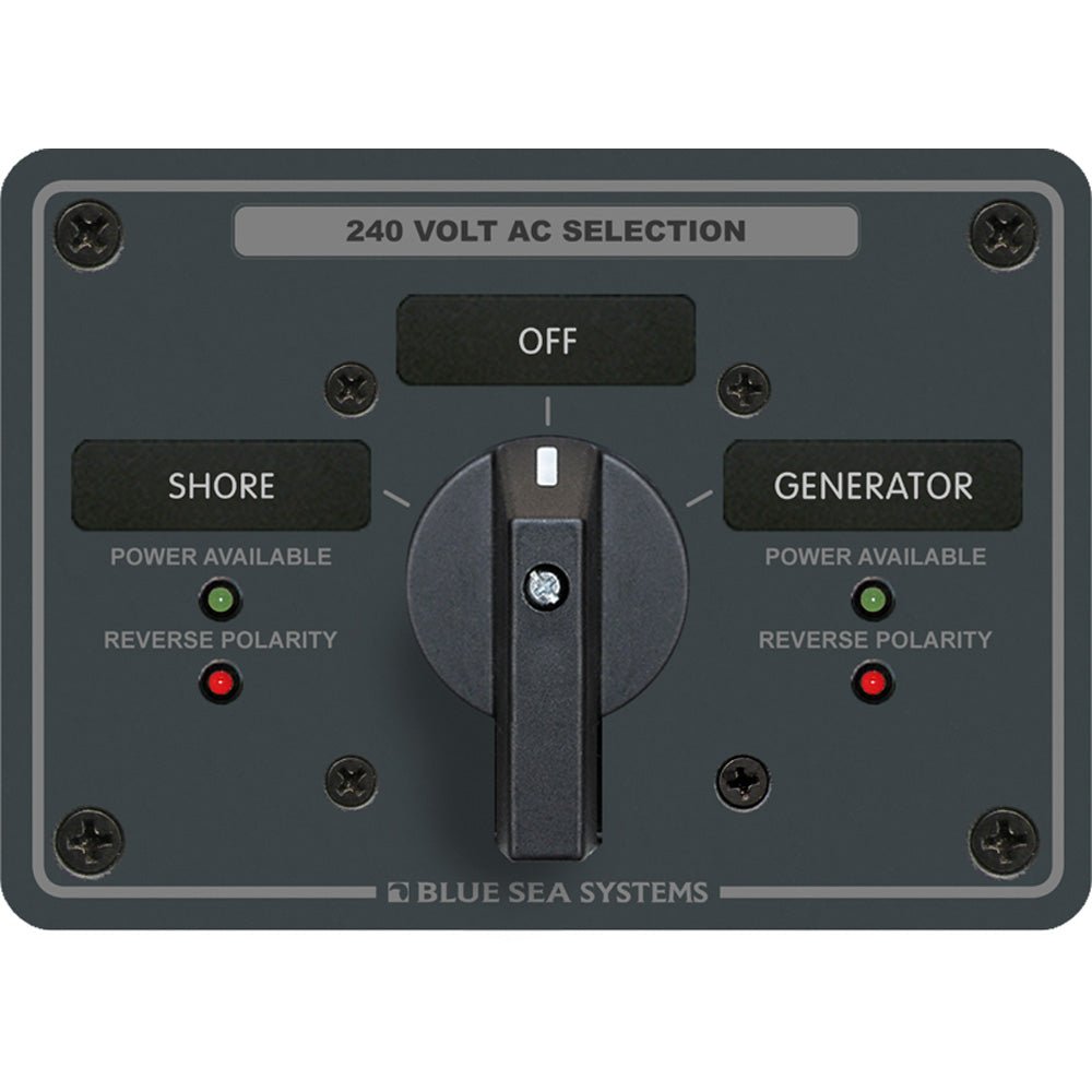 Blue Sea 8363 AC Rotary Switch Panel 65 Ampere 2 Positions + OFF, 3 Pole - Get Tight Gear